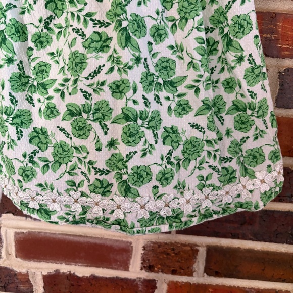 Joie‎ Girls Green Floral Puff Sleeve Dress 8 - Picture 2 of 8